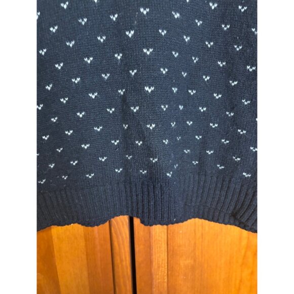 Vtg 90s Eddie Bauer Wool Sweater Medium Fair Isle Nordic Black White Snowflake - Picture 8 of 10